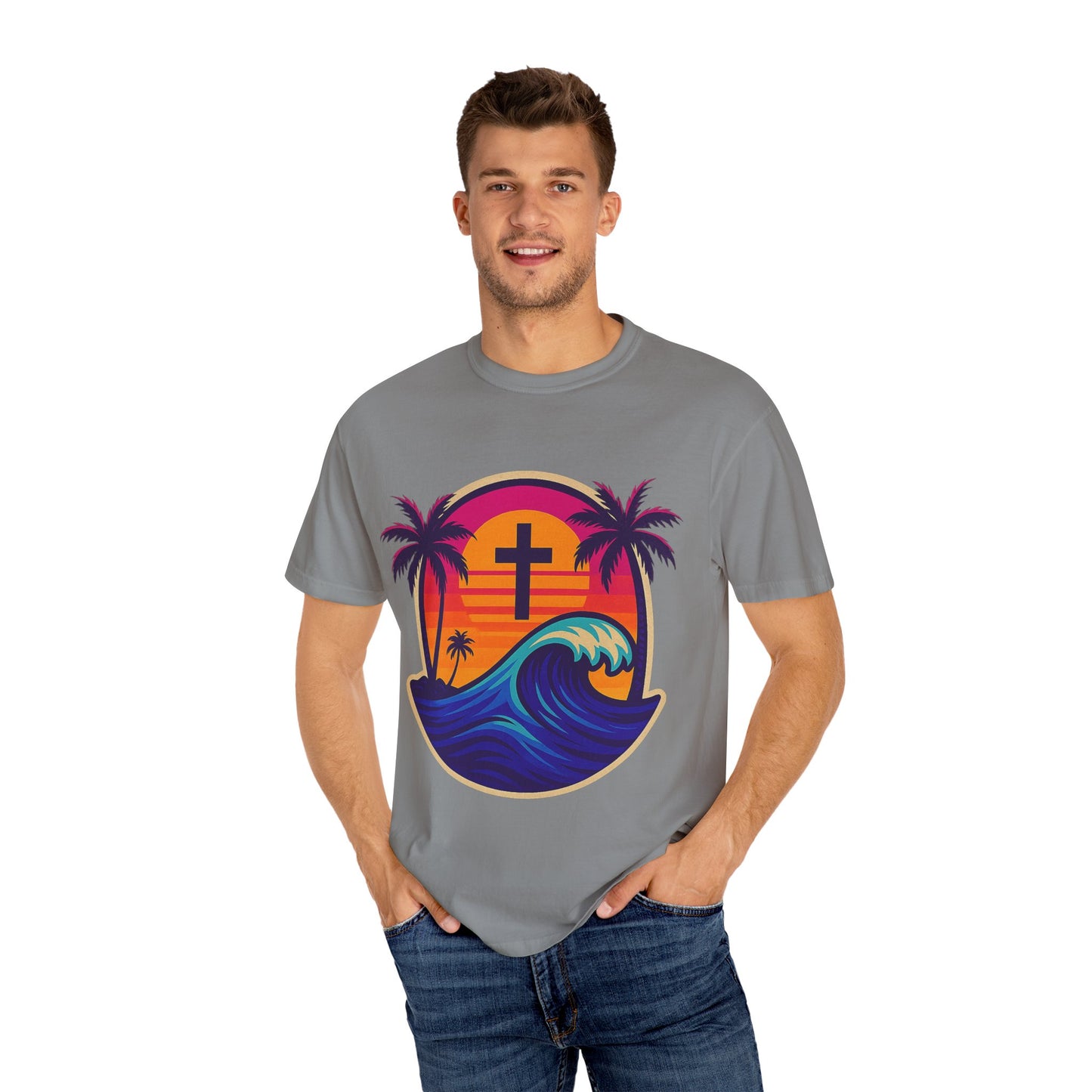 Faith Waves - Unisex Garment-Dyed Tee