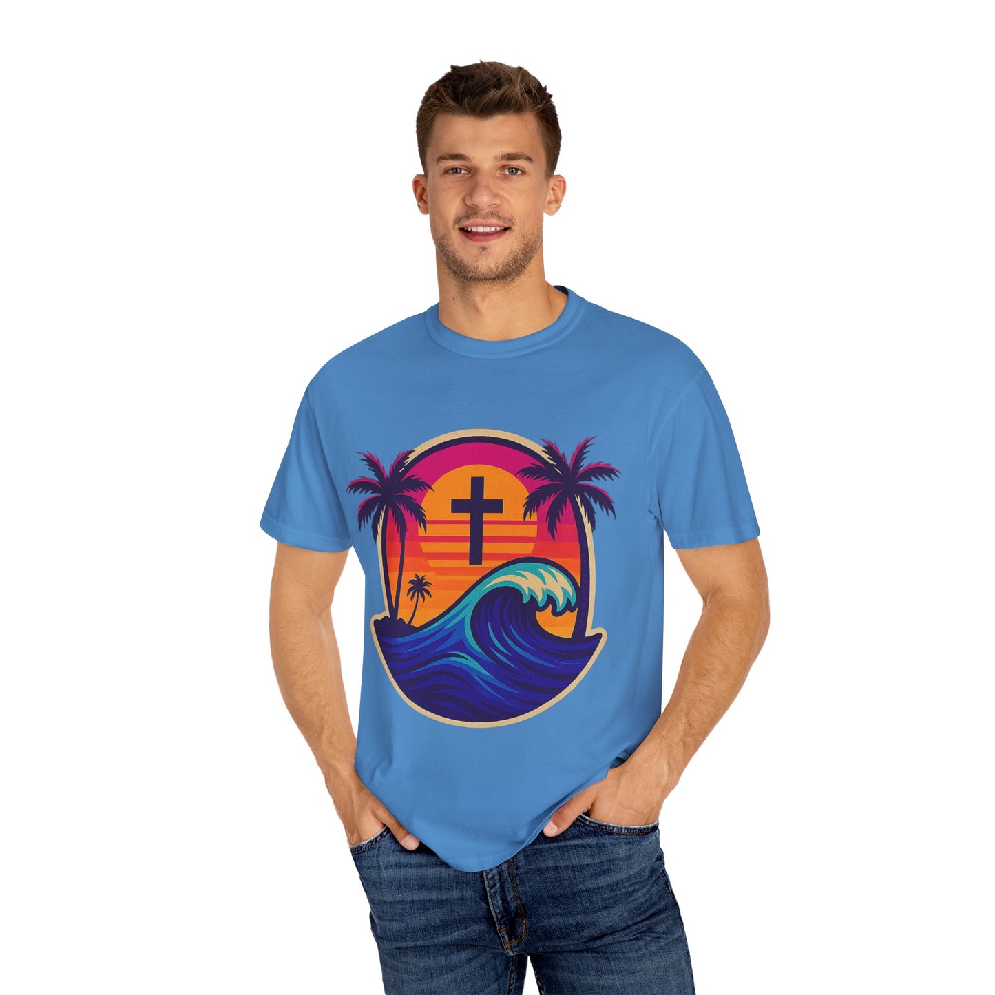 Faith Waves - Unisex Garment-Dyed Tee